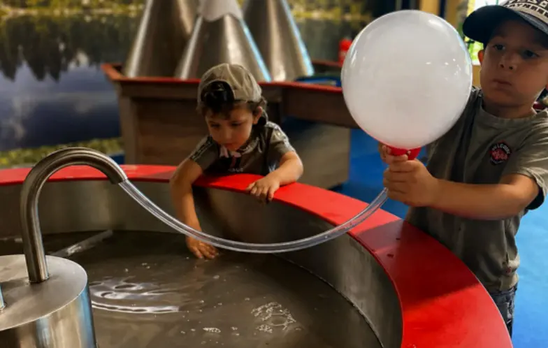 Fog-filled bubble made at the Misty Soap Bubbles station