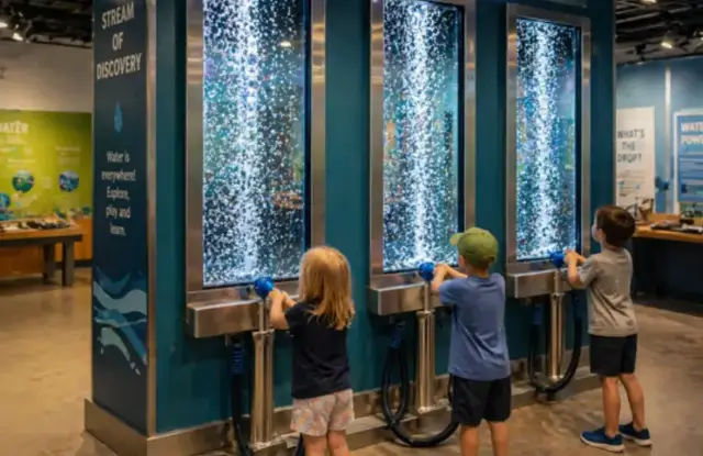 Illuminated bubble columns at the Pump The Bubbles exhibit