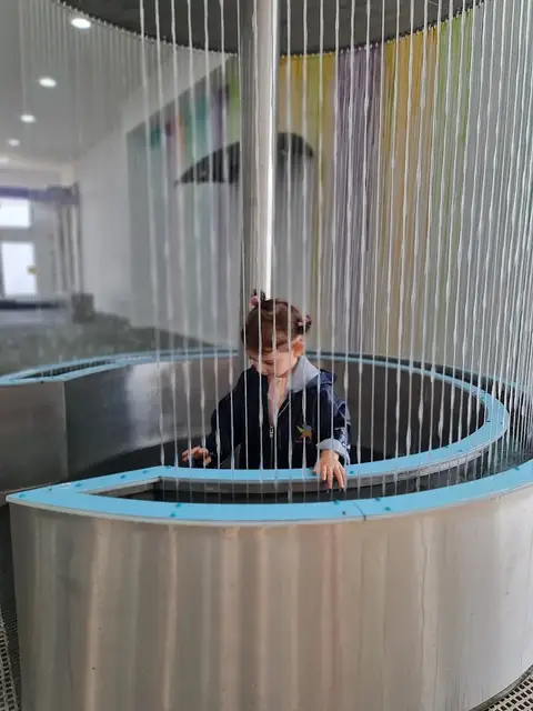 Water Curtain exhibit with falling streams of water