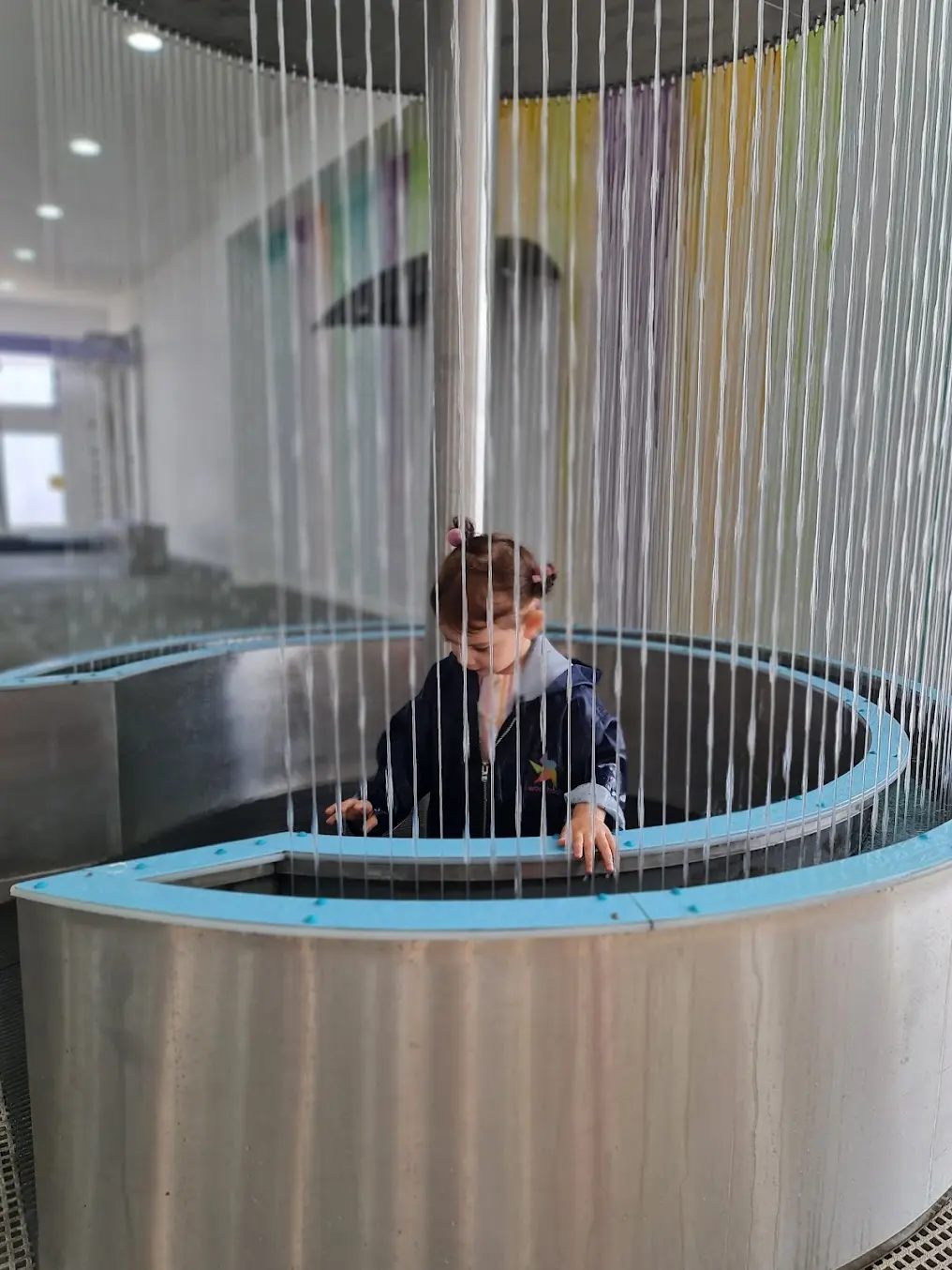 Water Curtain exhibit with streams of water falling in a circle