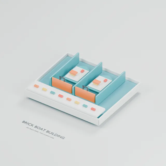 Brick Boat Building water table concept, perspective render