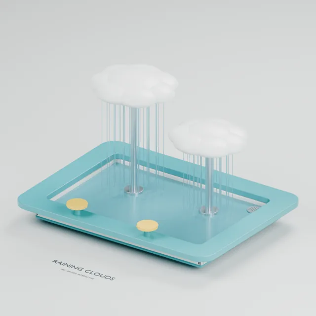 Raining Clouds water table concept, perspective render