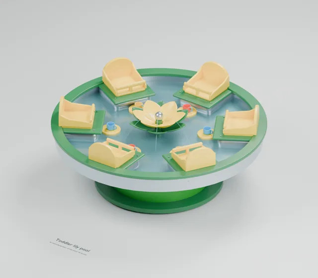 Toddler Lily Pool water table concept, perspective render